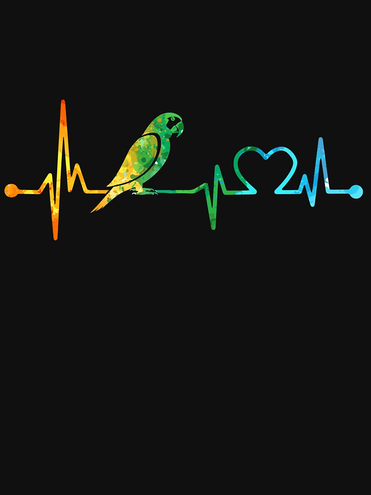 PARROT HEARTBEAT WATERCOLOR by WinghiDesign