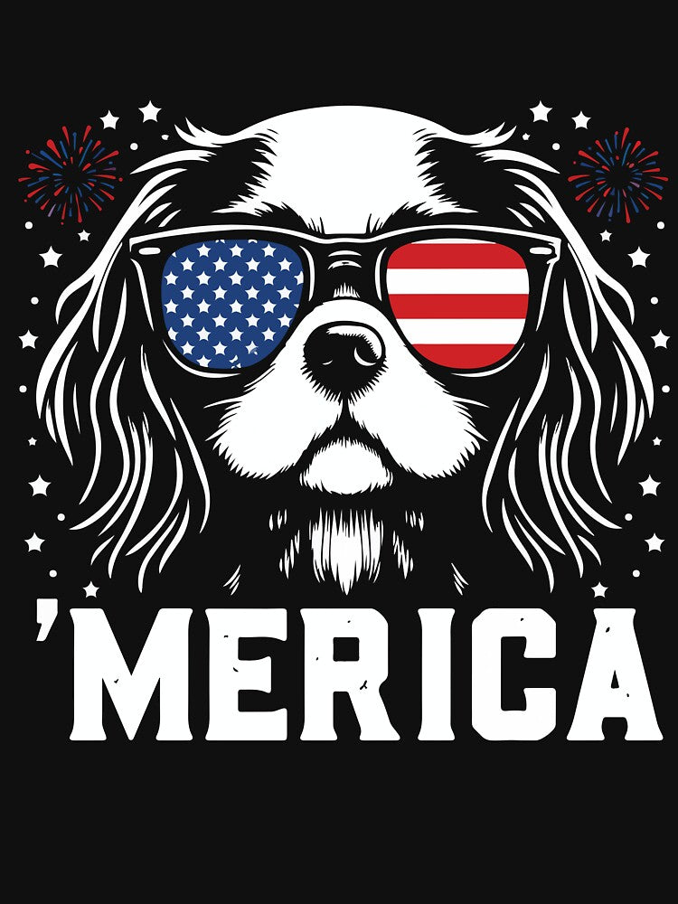 Cavalier King Charles Spaniel Merica Funny Dog Patriotic 4th Of July Graphic by kiralynstration