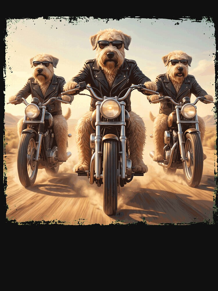 Funny Soft Coated Wheaten Terrier Motorcycle Meme Dog Lover by DoodleTortle