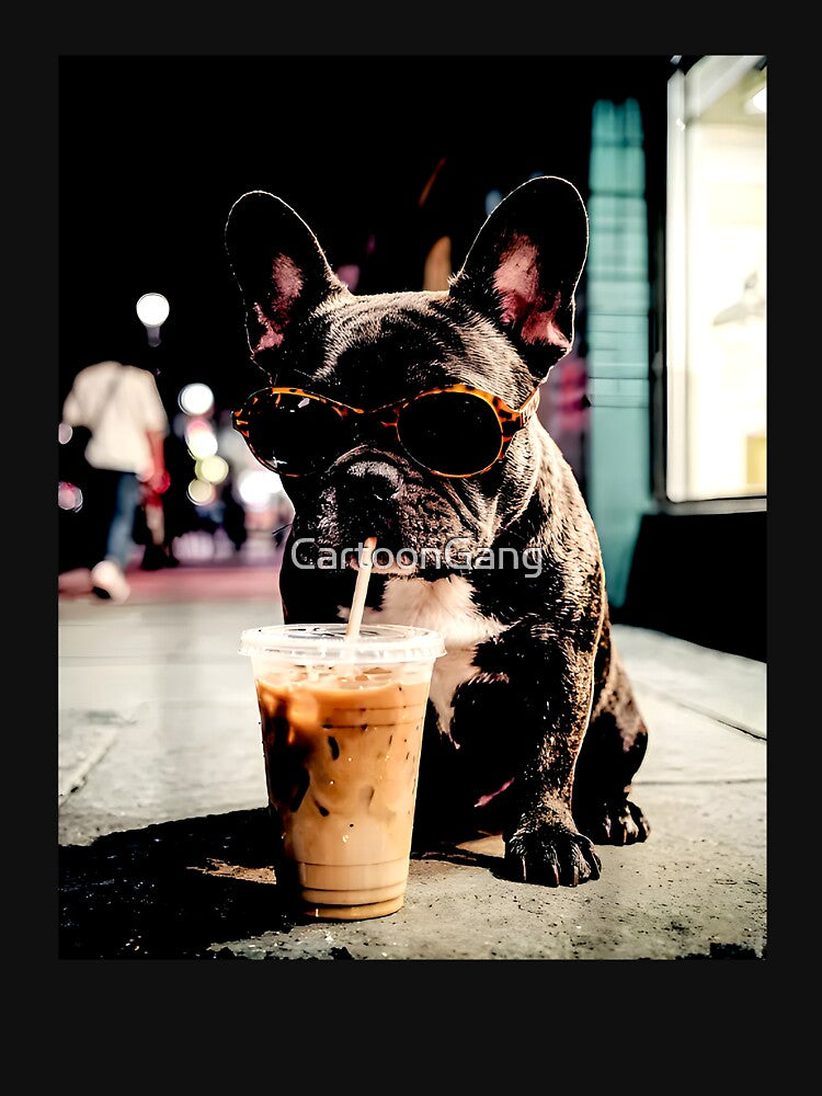 French Bulldog Iced Coffee by CartoonGang