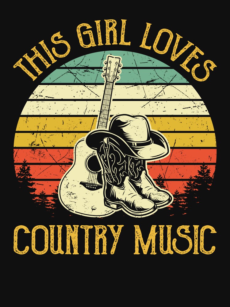 This Girl Loves Country Music Tshirt Guitar Country Music by Hennes643