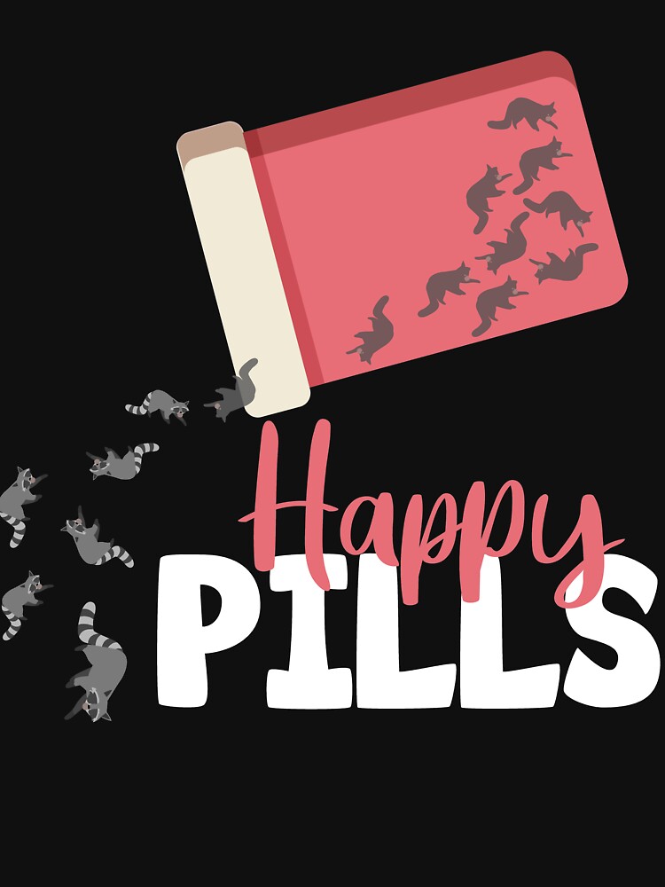 Happy pills raccoon funny cute animal raccoon gift by Tee-md93