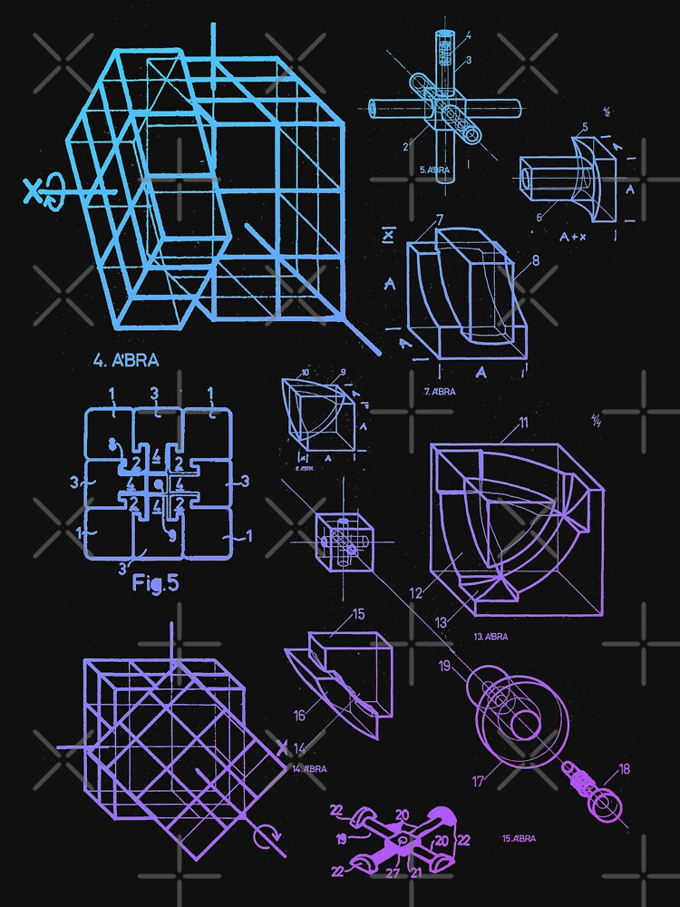 BLue Rubiks Cube 3x3 Patent Neon by jamboi
