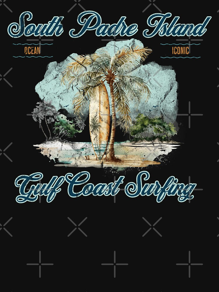 Vintage South Padre Island Gulf Coast Surfing Design by OceanIconic