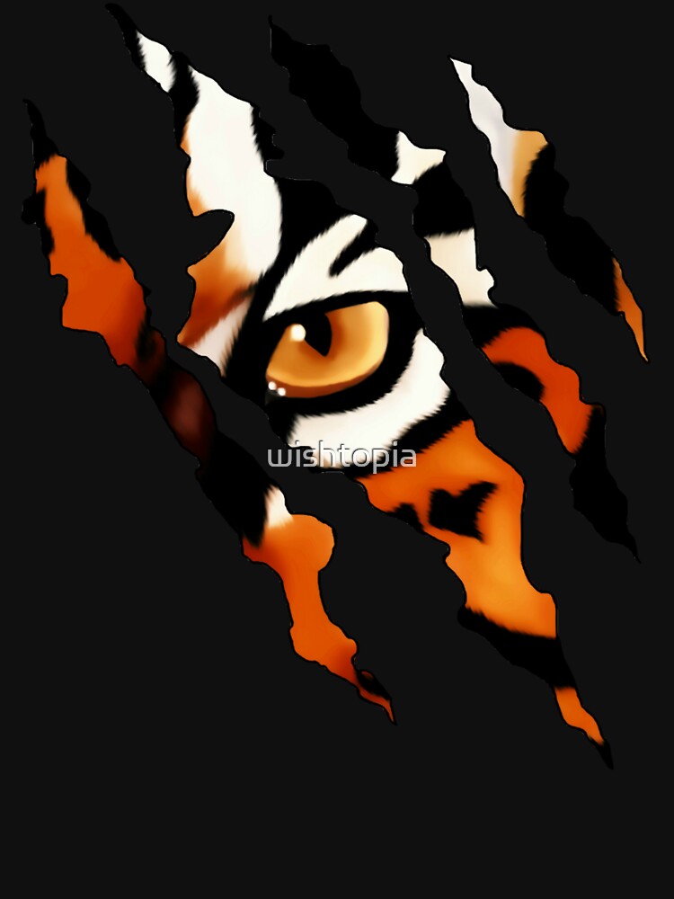Fearless Tiger Cat Eye Claw Silhouette by wishtopia