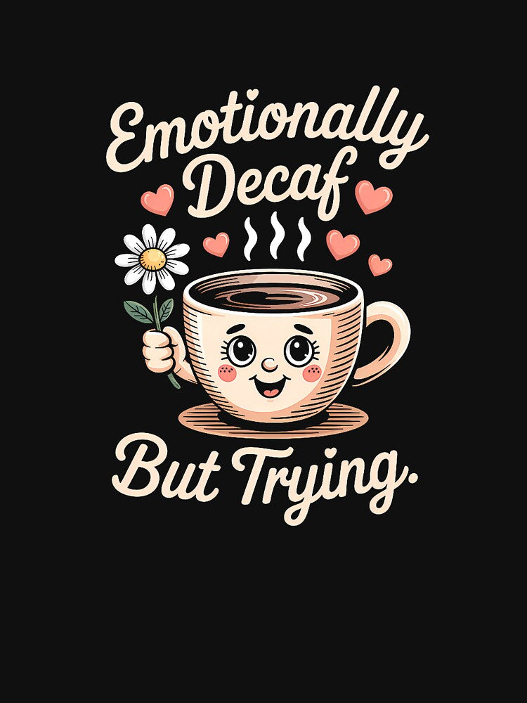 Emotionally Decaf But Trying – Cute Coffee Quote Premium Tri-Blend T-Shirt by KTY-NUSS