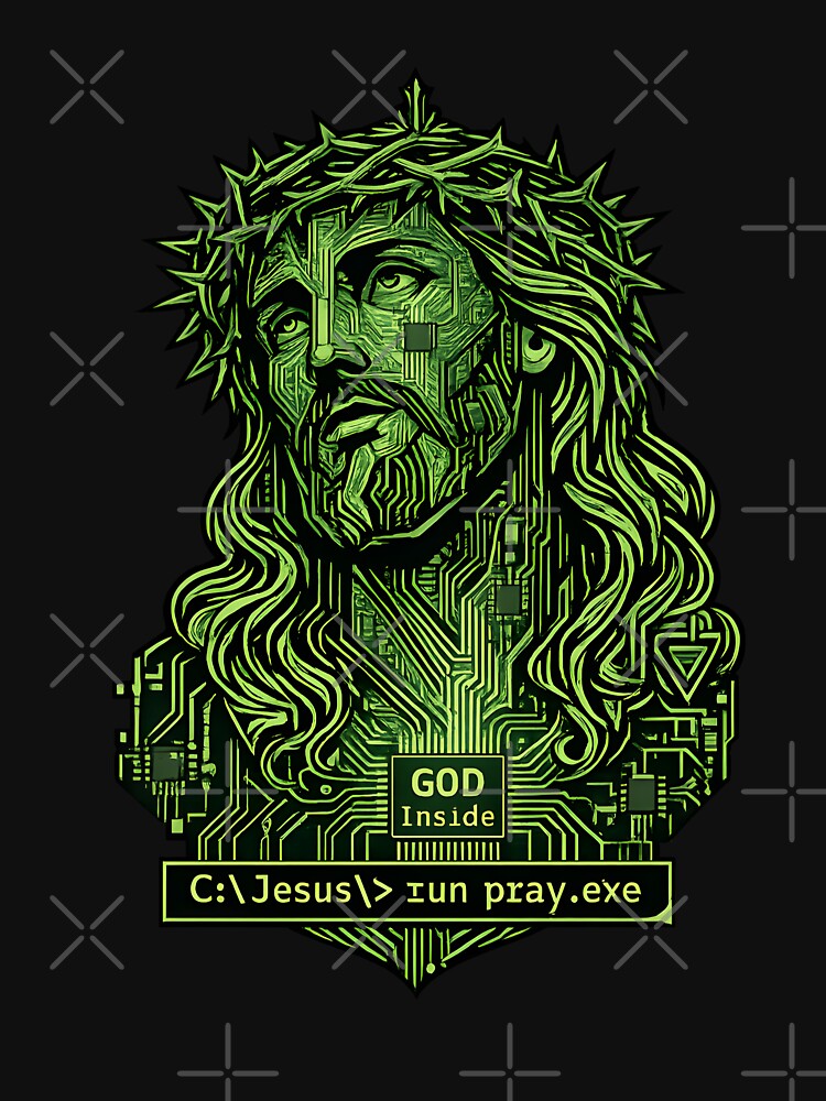 God Inside – Run Pray.exe | Christian Tech Faith Design by csamsonjr