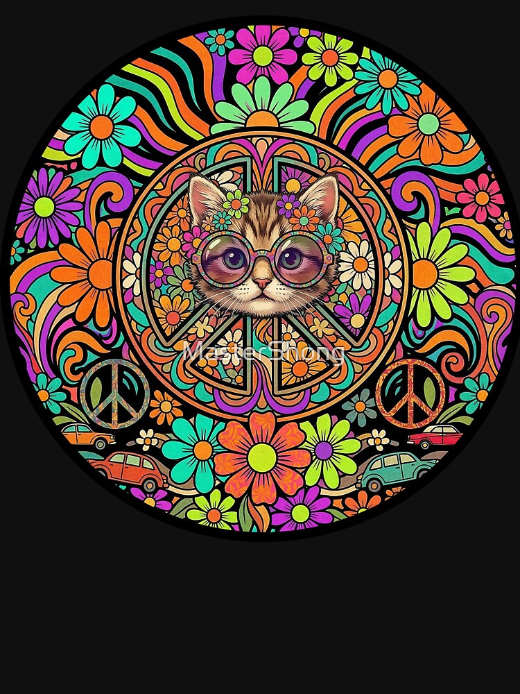 Cat Peace Love Freedom Kitten by MasterShong