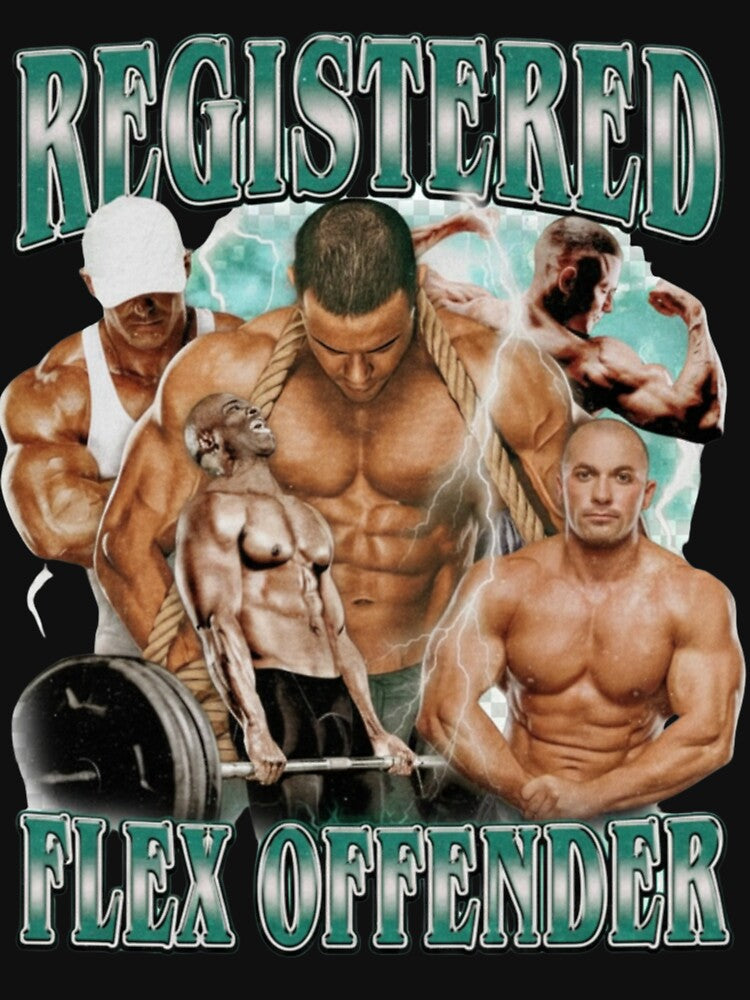 Registered Flex Offender T-Shirt, Gym Meme, Flex Offender, Workout Meme, Flex Shirt, Gym T-Shirt, Fitness Meme, Stupid Meme Shirt, Odd Shirt by Lunafy Design