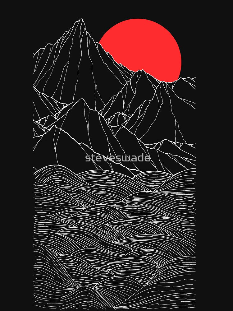 The red sun cliffs by Swadeillustrations
