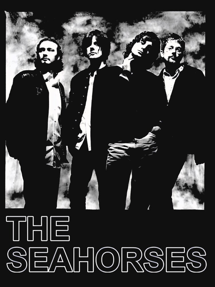 The Seahorses Band Black and White Poster For Britpop Fans, Gift For Rock Music Lovers by CharlottBaldwin