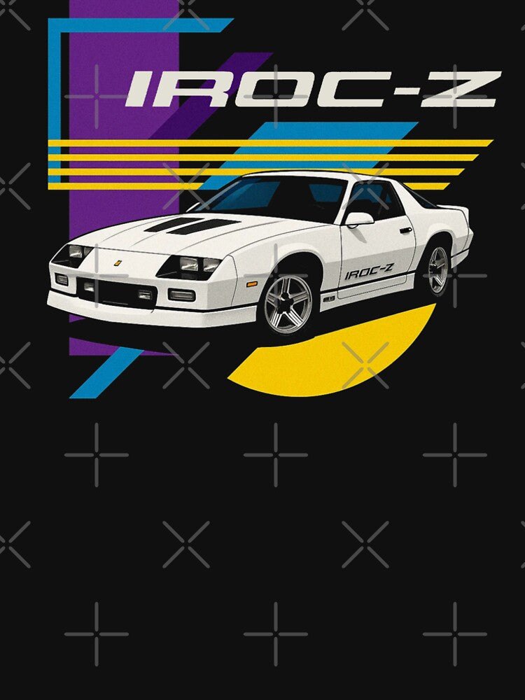 1987 Camaro IROC-Z – Retro 80s Muscle Car Art with Geometric Vaporwave Aesthetic by TheArtOfCar