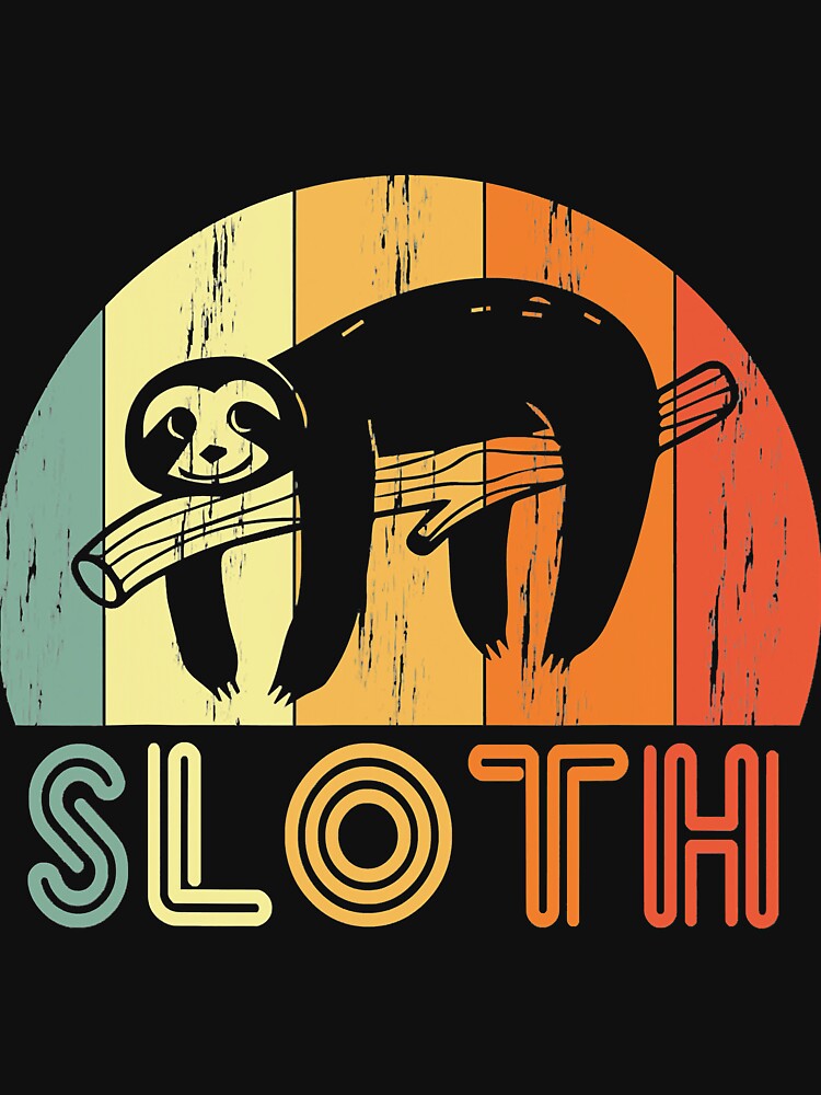 Funny Lazy Animal Sloth Mode Retro Sunset Chill Sloth by JenniferLecher