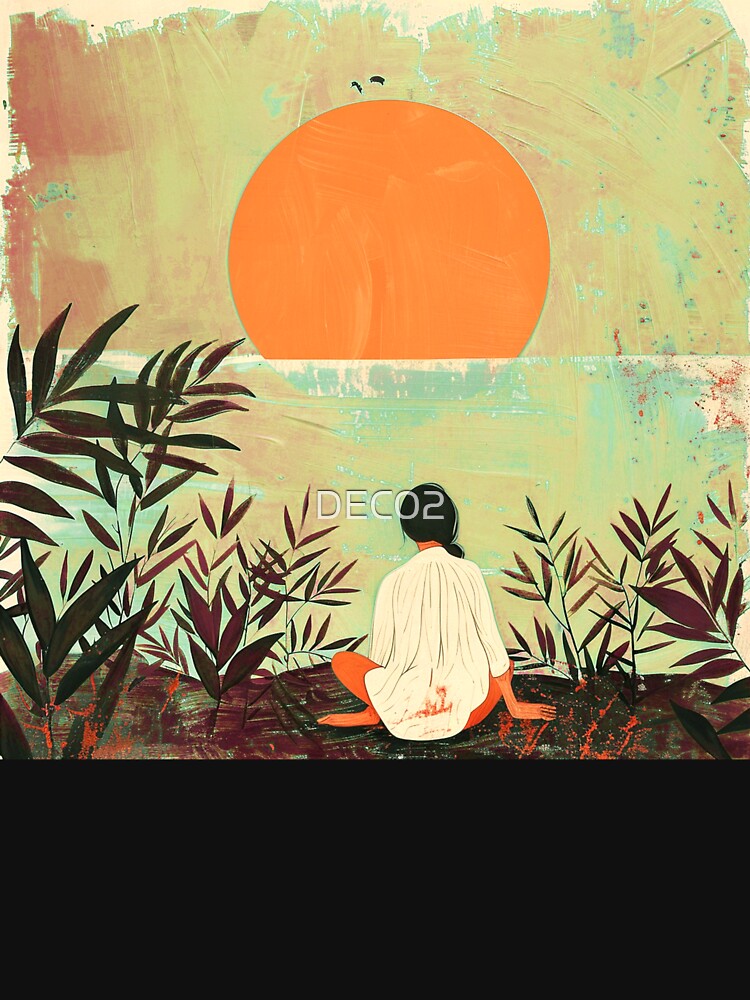 Asian-Inspired Boho Landscape Stylized Design Zen Art by DEC02