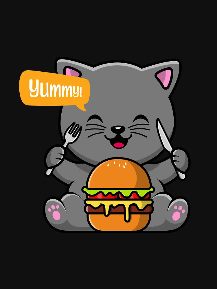 Cute Tiny Kitten Eating Burger by Kaidynz