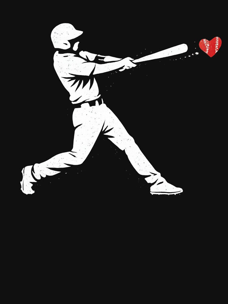 Baseball heart silhouette T-Shirt– Minimalist Heart Baseball Design by PixelPurr Studio