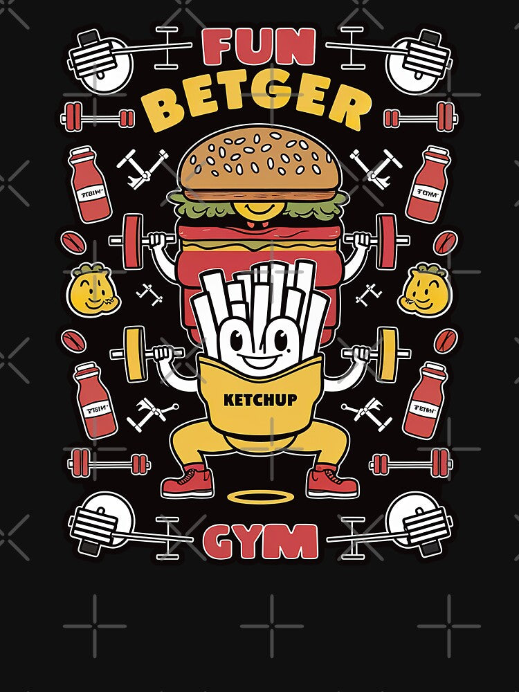 ''Fun Betger Gym'' Cute Humor Funny Sarcastic Gym T-Shirt by Witty Shirts