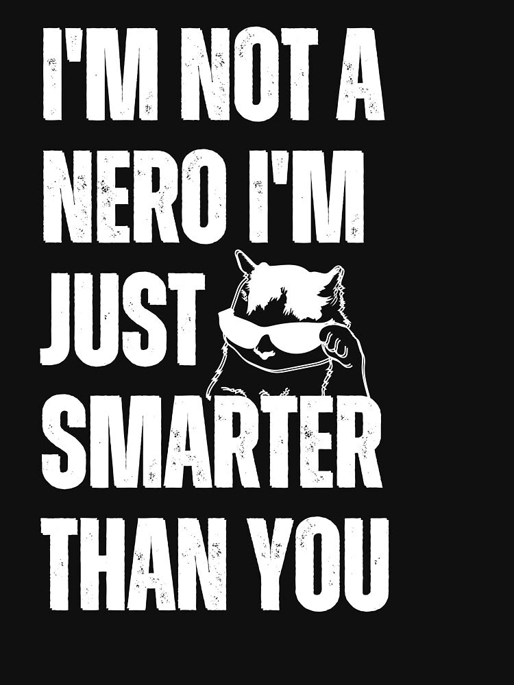 Nerd Cat I'm Not a nero I'm just smarter than you nerd cat with glasses by SlocifieShop