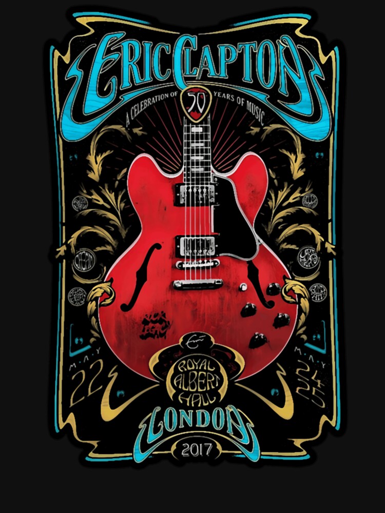 Art – Eric Clapton Oversized  Red Guitar Spotlight Vintage Poster Design by caerendaidayla