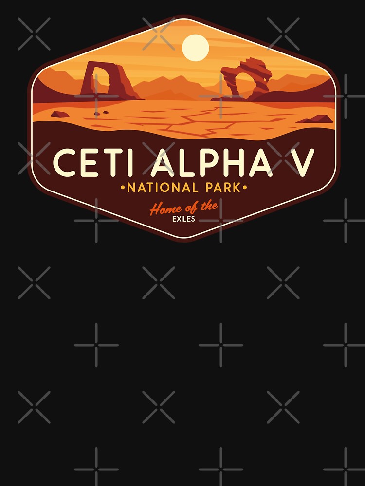 Ceti Alpha Desert World Retro Sci-Fi Badge by magrodanny