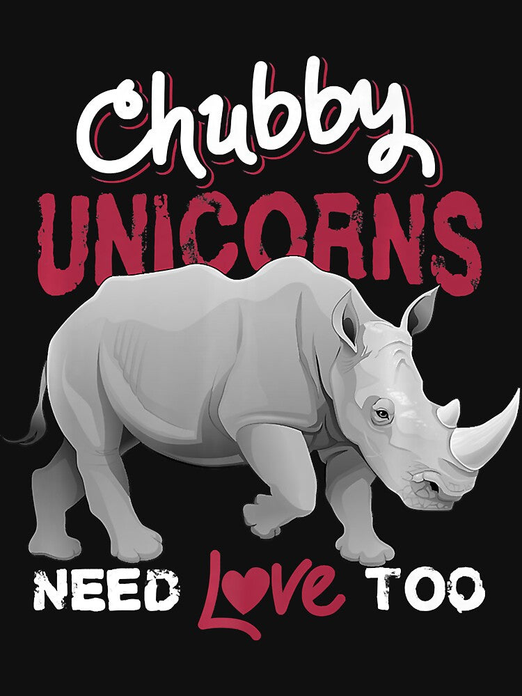 Chubby Unicorns Need Love Too Rhino Lovers Tee Premium T-Shirt by GrahamWalsh