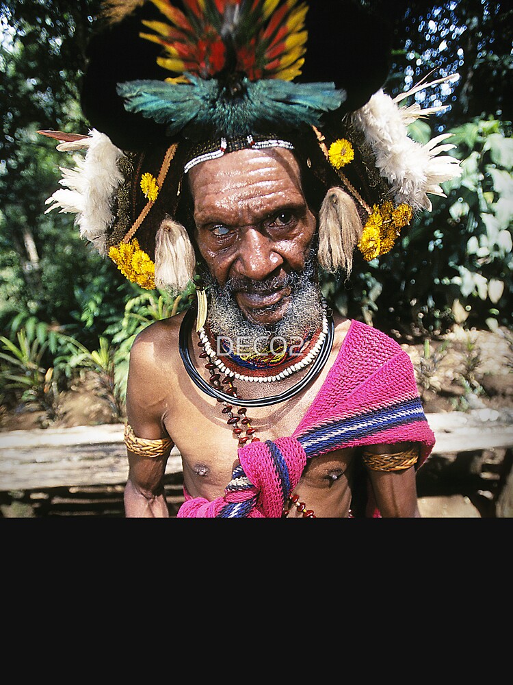 Papua New Guinea Villager With Spectacular Headdress (Photo) by DEC02