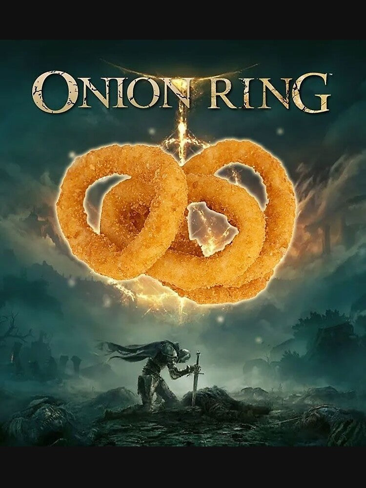 Elden Ring Parody Onion Ring T-Shirt - Perfect for Soulsborne Fans by CkerCky