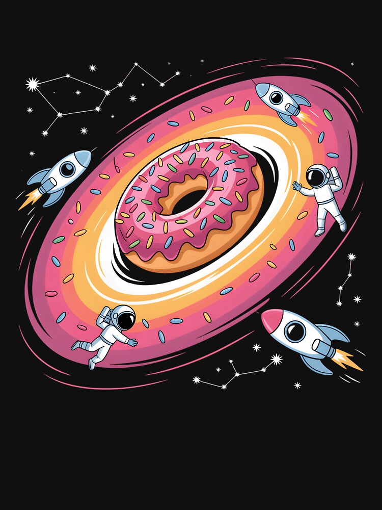 Cosmic Donut Space Black Hole Funny Rocket Day Sci-Fi Galaxy by clothesy7