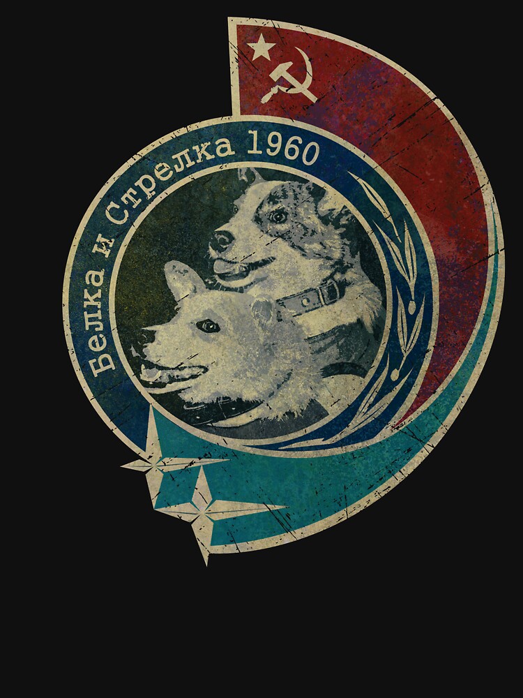 Belka and Strelka Vintage Emblem by Lidra Zehcnas