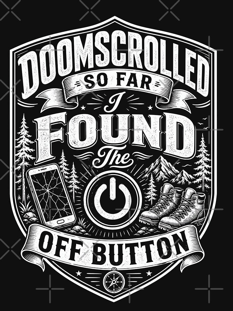 Doomscrolling Off Button Shirt by NeuralDraft