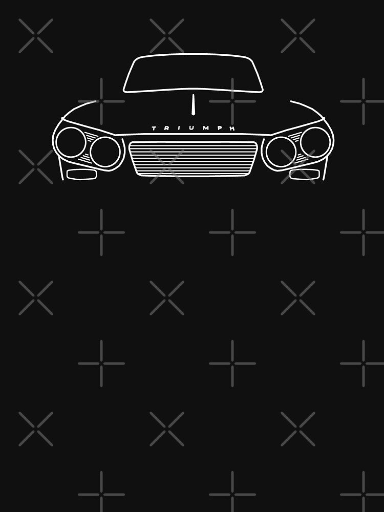Triumph Vitesse 1960s British classic car outline (white) by soitwouldseem