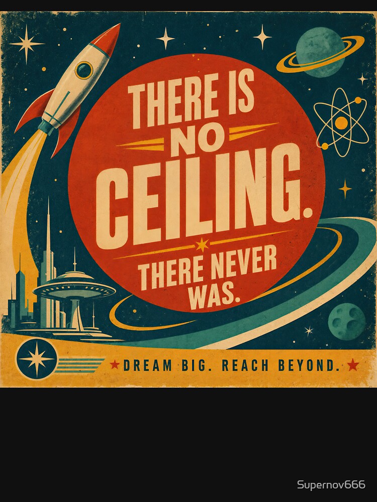 Wall Art - Postcard - Retro Rocket Dreams by ForeverPrintsOK