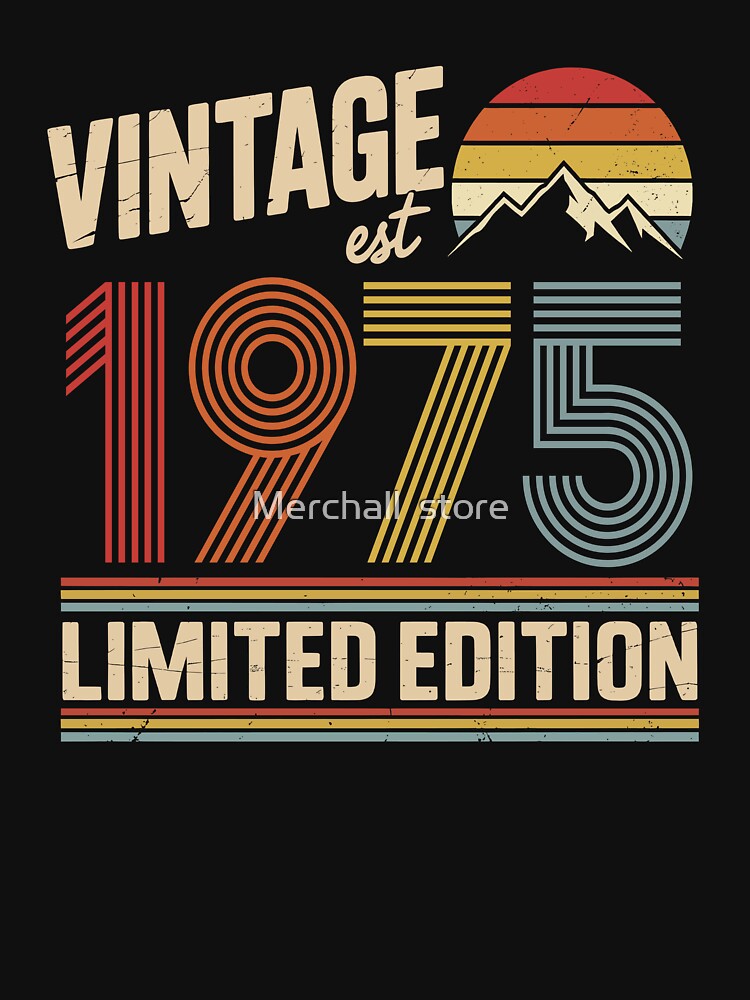 Vintage 1975 Birthday : 51st Birthday Retro Gift, fifty One Gift Idea, 51th Birthday Gift, Vintage 1975 Birthday by Merchall  store