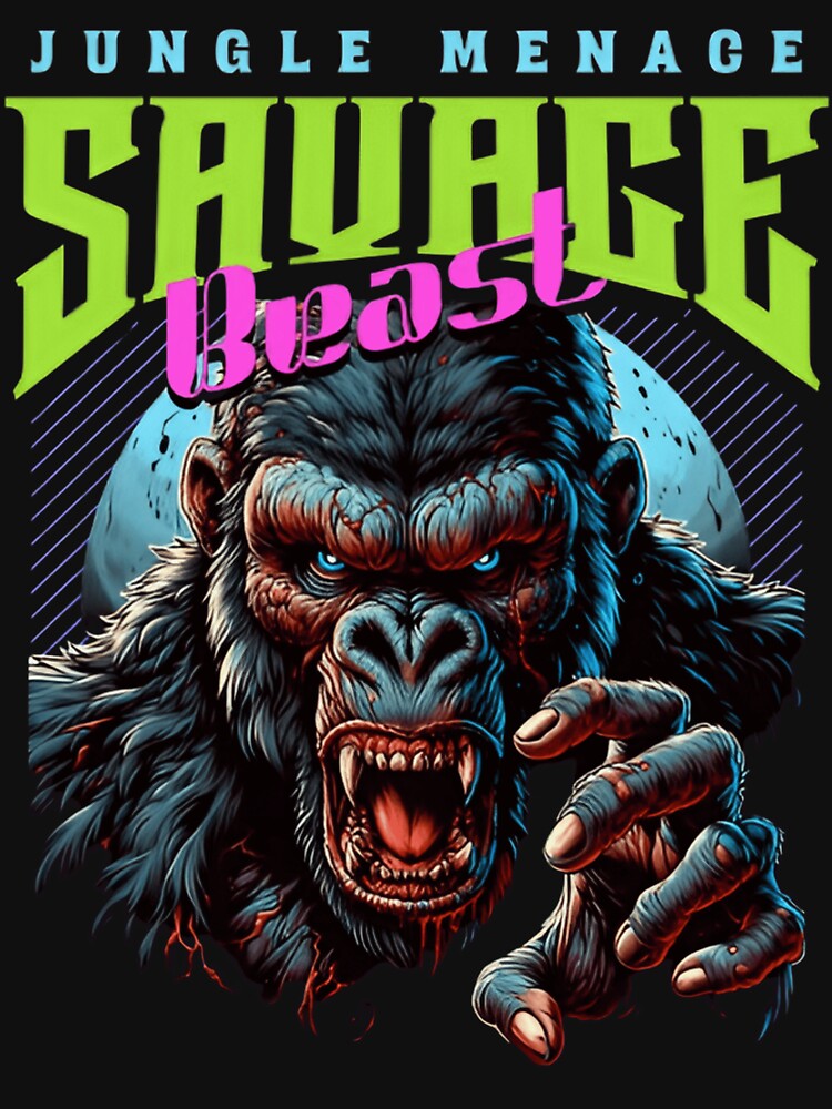 Savage Gorilla Streetwear Neon Beast Graphic Design by Creative Fashion Designs