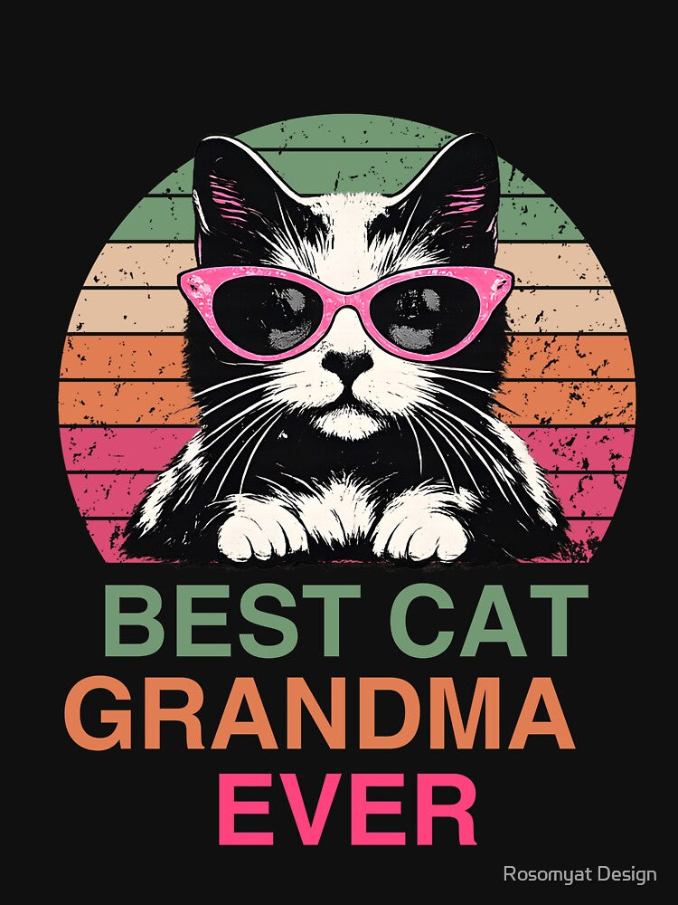Best Cat Grandma Ever – Vintage Retro Cat Lover Gift by Rosomyat Design