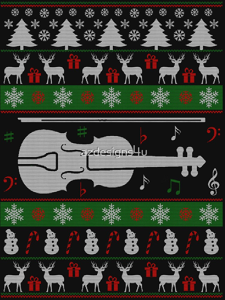 Ugly Violin Christmas Sweater by azdesigns4u