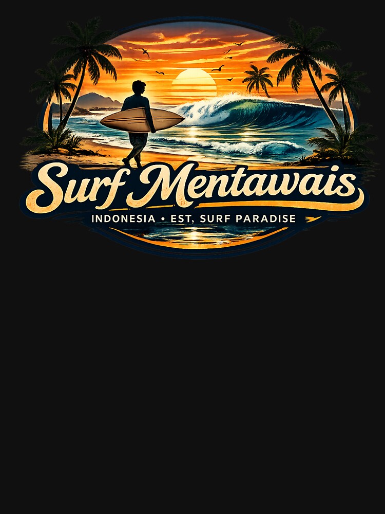 Surf Mentawais Indonesia Vintage by VintageImageInc