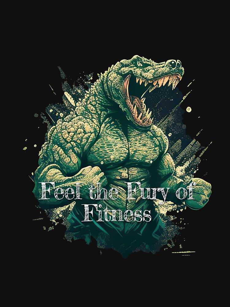 Feel the Fury of FitnessDesignBodybuilding Fitness Gym Workout Exercise Merch Print Design by tengamerx