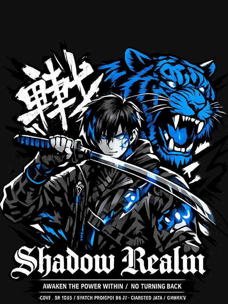 Midnight Sapphire: Urban anime Samurai Tech-Wear Design by NituHub