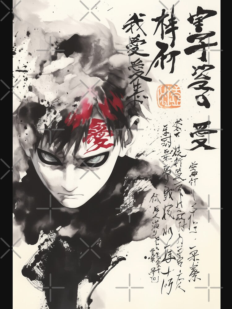 Gaara Sumi-e by AnimeArsenalPrints
