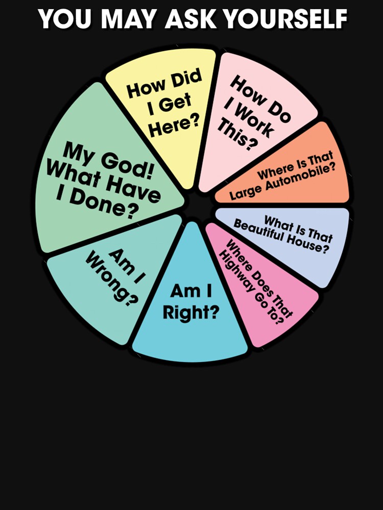 80'S Music Retro Lyrics - You May Ask Yourself Pie Chart by BrendaESexton