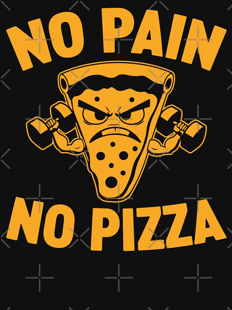No Pain No Pizza Funny Gym Workout Fitness Motivation Quote by gunaone-design