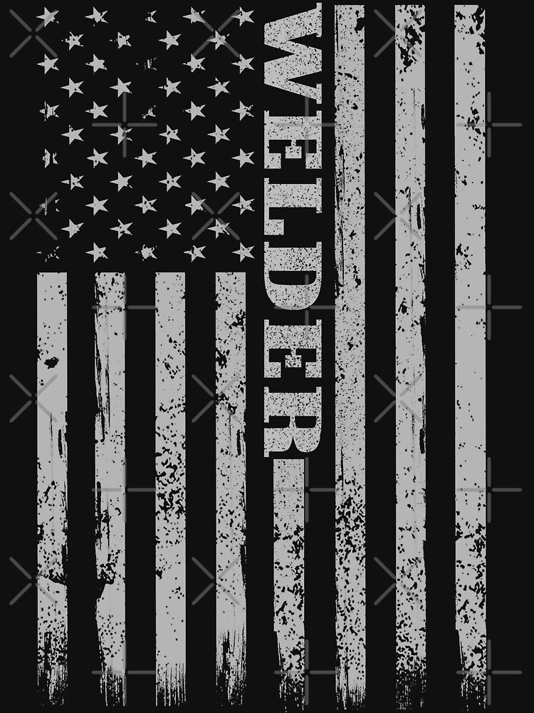 Vintage Welder American Flag Welding T-Shirt by WelderSurgeon