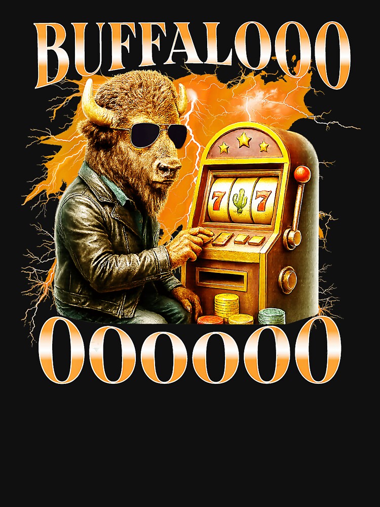 BUFFALOOO Funny Bison Casino Slot Machine Meme by tadmercado