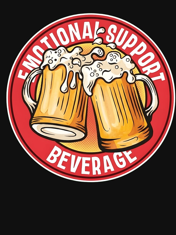 Emotional Support Beverage Funny Beer Cheers Retro Art by haitrieuic96