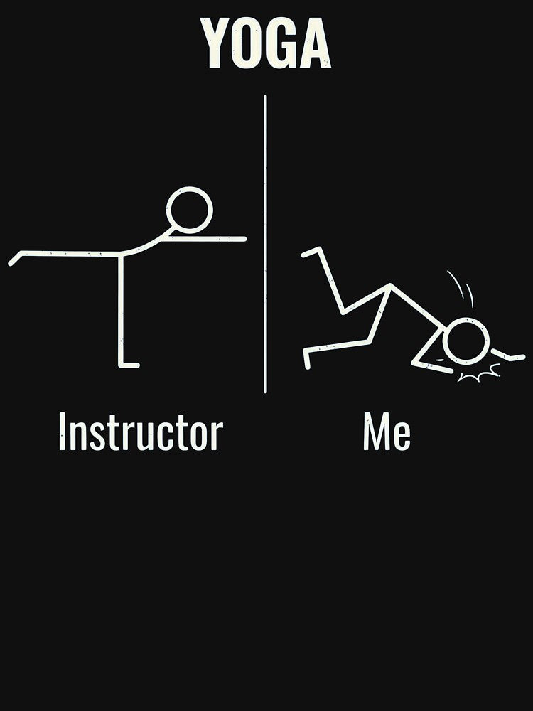 Yoga Instructor Vs Me Funny Stick Figure by RedbudDesigns