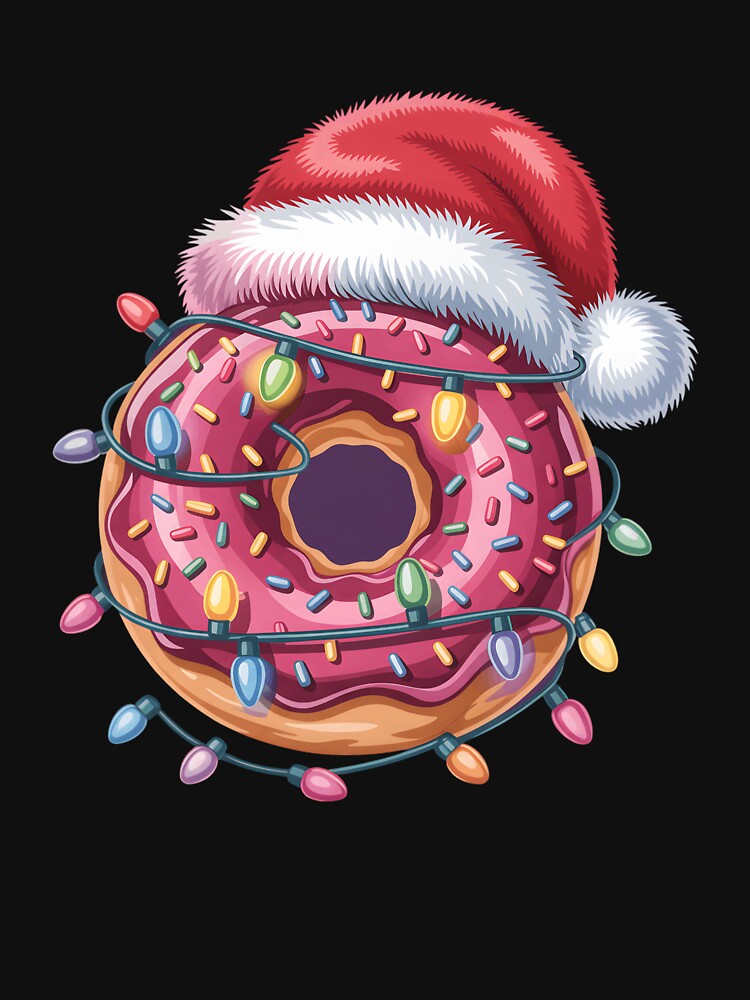 Donut Lover Christmas Lights Santa Hat Xmas Kids Women Men by clothesy7