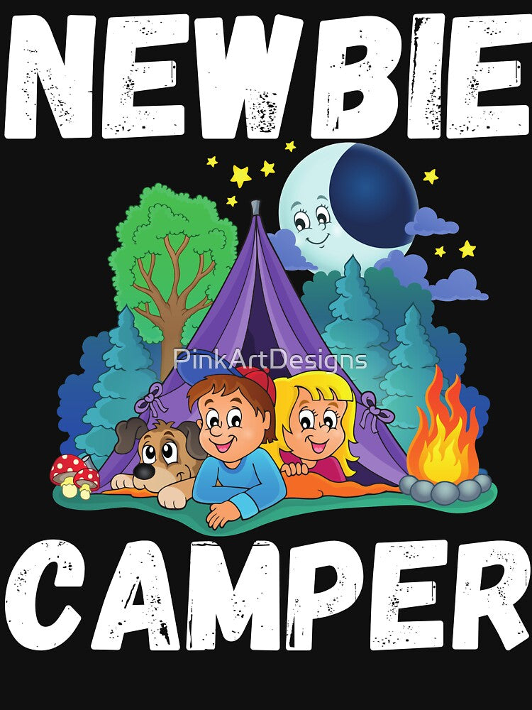 Newbie camper camping t-shirt design by PinkArtDesigns