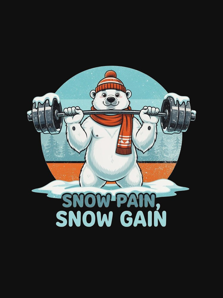 Winter Gym Polar Bear  – Funny “Snow Pain Snow Gain” Fitness Workout by Dezyra Clothing