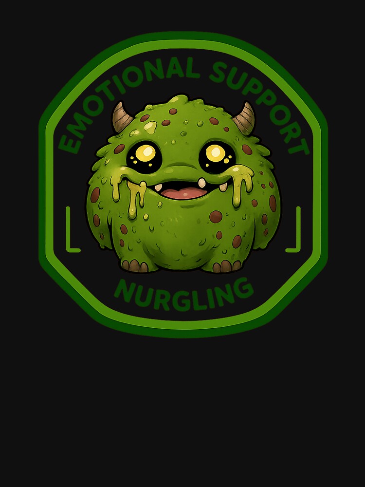 Cute Emotional Support Plague Monster Badge by HelenAlderman